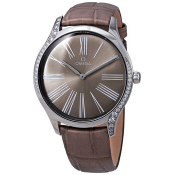 Omega De Ville Diamond Taupe Brown Dial 18kt Rose Gold