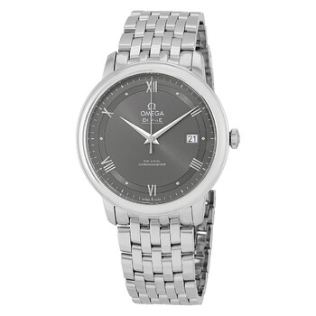Omega De Ville Prestige Co-Axial Automatic Grey Dial Silver Steel Strap Watch for Men - 424.10.40.20.06.001