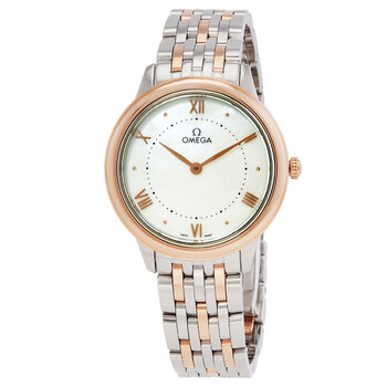 Omega De Ville Quartz Rose Silvery Dial Ladies Watch 434.10