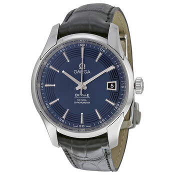 DeVille Blue Dial Black Leather Men's Watch 431.33.41.21.03.001