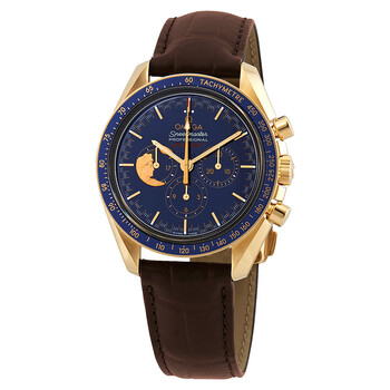 Speedmaster 45th Anniversary APOLLO XVII Moonwatch Chronograph 18k Yellow Gold Blue Dial Men's Watch 311.63.42.30.03.001
