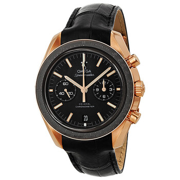 Speedmaster Moonwatch Black Dial Chronograph 18kt Rose Gold Black Alligator Leather Men's Watch 311.63.44.51.01.001