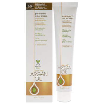 Argan Oil Permanent Color Cream 3 oz 8G Light Golden Blonde Hair Care 840061000522