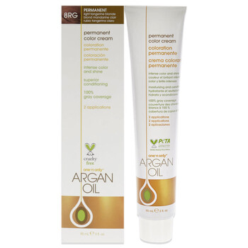 Argan Oil Permanent Color Cream 3 oz 8RG Light Tangerine Blonde Hair Care 840061000621