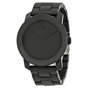 Movado Bold Black Museum Dial Black Leather Unisex Watch