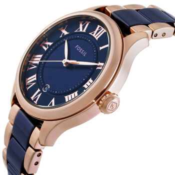 Open Box - Fossil Gilmore Quartz Navy Dial Ladies Watch CE1134