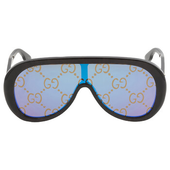 Gucci Blue Logo Mask Unisex Sunglasses GG1370S 002 99