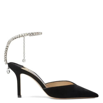 Jimmy Choo Black Bing 105 Crystal Sandals, Brand Size 39