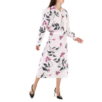 Open Box - Marni Ladies Floral Cotton Poplin Midi Dress, Brand Size 38 (US Size 4)