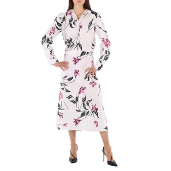 Open Box - Marni Ladies Floral Cotton Poplin Midi Dress, Brand Size 38 (US Size 4) ABMA0671Q0 UTCZ55 LFW01
