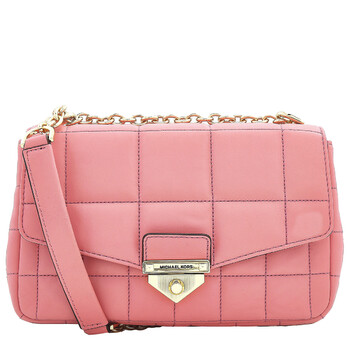 Open Box - Michael Kors Red Ladies SoHo Large Quilted Leather Shoulder Bag