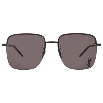 Open Box - Saint Laurent Brown Square Ladies Sunglasses SL 312M 001 58