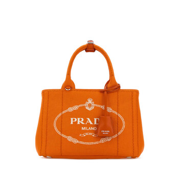 Orange Canvas Small Prada Jardiniere Re Handbag