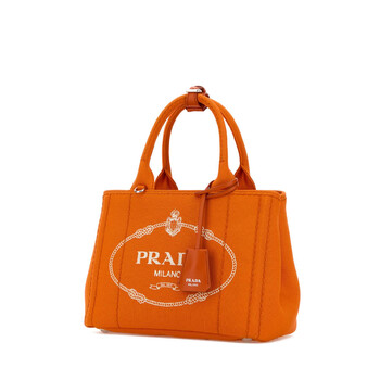 Orange Canvas Small Prada Jardiniere Re Handbag