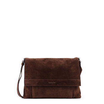 Peach Suede Messenger Bag P00733PEATESTA DI MORO
