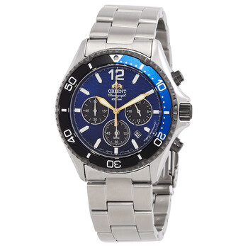 藍海月 Orient Mako Solar Chronograph Blue Dial Men's Watch RA-TX0201L10B