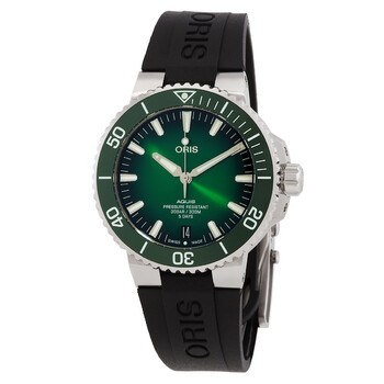 オリーブ Oris Aquis Date Automatic Green Dial Men's Watch 01 733 7787 4157