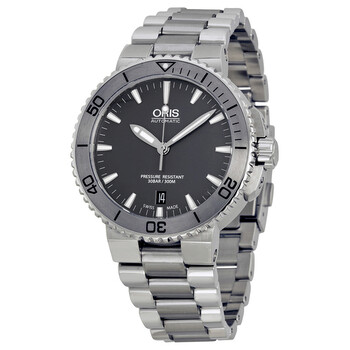 Aquis Date Grey Dial Stainless Steel Men's Watch 01 733 7676 4153-07 8 21 10P
