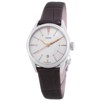 Oris Artelier Automatic Diamond Silver Skeleton Dial Ladies