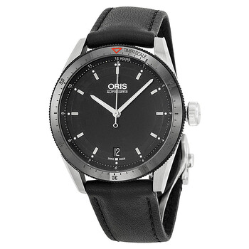 Oris Artix GT Date Black Dial Black Leather Men's Watch 733-7671