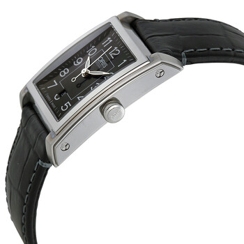 Automatic Black Dial Black Leather Ladies Watch 561-7656-4034LS