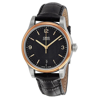 Classic Date Black Dial Black Leather Men's Watch733-7578-4334LS
