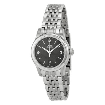 Classic Date Black Dial Stainless Steel Ladies Watch 01 561 7650 4034-07 8 14 61