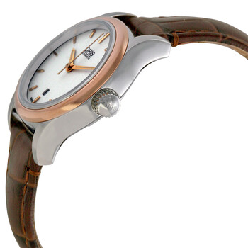 Classic Date White Dial Brown Leather Ladies Watch 561-7650-4351LS
