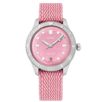 Oris Divers Automatic Pink Dial Ladies Watch 0731904BRS - Watches
