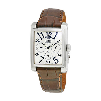 オサム Oris Rectangular Automatic Silver Dial Men's Watch 582-7658-4061LS