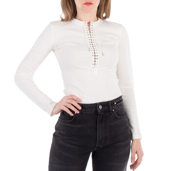 Paco Rabanne Lace-Up Long Sleeves Top