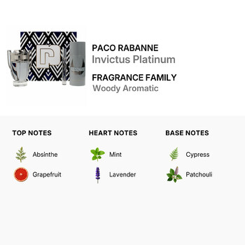 Men's Invictus Platinum Gift Set Fragrances 3349668613892