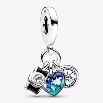 Pandora Ladies Fish, Sea Turtle & Conch Triple Dangle Charm 791697C01 ...