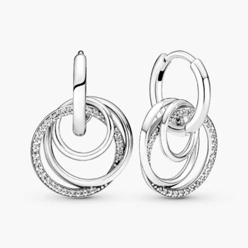 Encircled Sterling Silver Hoop Earrings