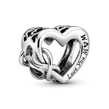 Heart And Infinity Sterling Silver Charm 798825C00