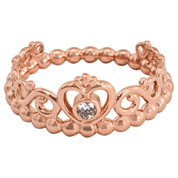 Ladies 14K Rose Gold Princess Tiara Crown Ring, Size 54