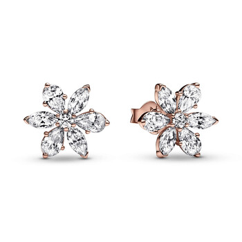 Pandora Ladies Rose Gold Sparkling Herbarium Cluster Stud Earrings ...