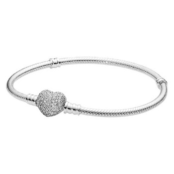 Moments Sparkling Heart Clasp Snake Chain Bracelet 590727CZ Moments Sparkling Heart Clasp Snake Chain Bracelet 590727CZ
