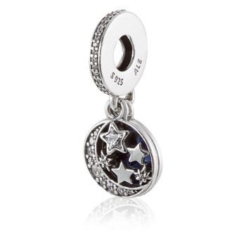 Pandora Ladies Sterling Silver Sparkling Crescent Moon & Spinnable Star ...
