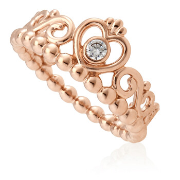 Princess Tiara Crown Ring in Rose Gold, Brand Size 52