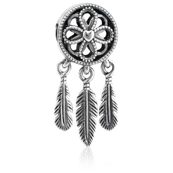 Spiritual Dreamcatcher Charm In Sterling Silver