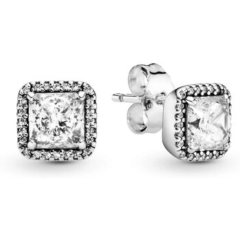 キラキラ Pandora Square Sparkle Halo Stud Earrings 290591CZ