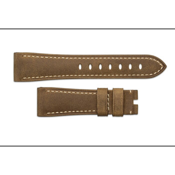 Breitling Brown Leather Strap with White Contrast Stitching 24