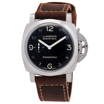 Panerai Luminor Logo Hand Wind Black Dial Men's Watch PAM01086