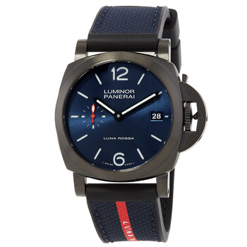 Luminor 40mm Quaranta Steel DLC Luna Rossa Automatic Blue Dial Men's Watch PAM01408