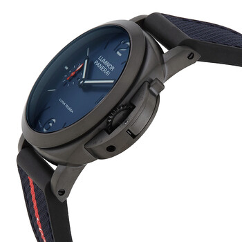 Luminor 40mm Quaranta Steel DLC Luna Rossa Automatic Blue Dial Men's Watch PAM01408