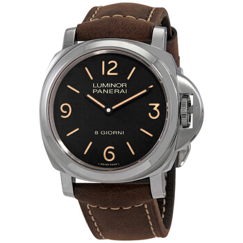 Panerai Luminor Logo Hand Wind Black Dial Men's Watch