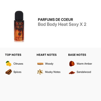 Ladies Bod Body Heat Sexy X 2 Body Spray 4 oz Fragrances 026169020192