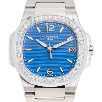 Nautilus Quartz Diamond Blue Dial Ladies Watch 7010-1G-013