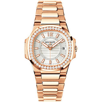 Nautilus Silver Dial 18kt Rose Gold Ladies Watch 7010-1R 7010/1R-001